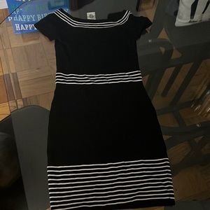 Black and white stretchy band dress, XS